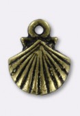 Breloque en métal coquille St Jacques 14x11 mm bronze x2