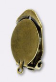 Clip support à coller ovale 15x10 mm bronze x2