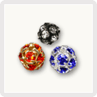 Boules strass 6 mm en verre de Bohême