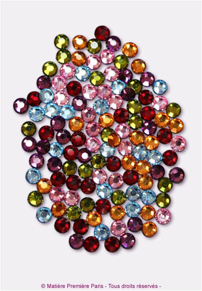 BEADSLAND Hotfix Strass, 2880pcs Dos Plat Cristal Strass Artisanat vêtements Bricolage décoration,Lumière Siam, SS10, 2.7-2.9mm