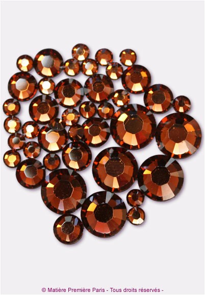 Brillabenny - 1400 Cristalli Strass Marroni caffè Tabacco Smoke Brown Topaz Termoadesivi Hotfix Alta qualità decori Applicazioni Abito Vestito (SS16/4MM