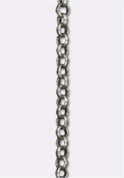 Chaîne Jaseron Ancienne En Argent Massif - Longueur 102 Cm - Poinçon Sanglier - Très Bon état