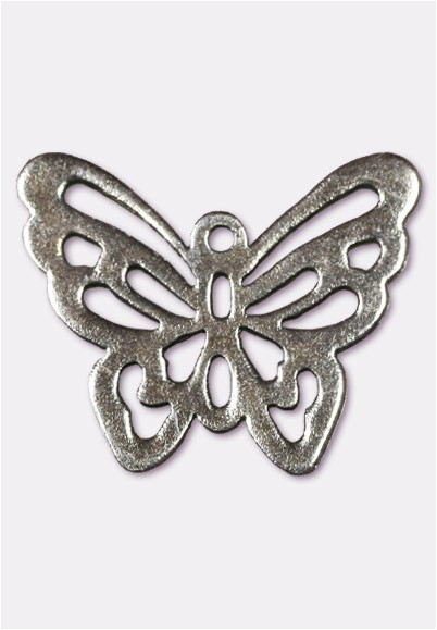 2 Breloques Papillon En Verre Vert - Fermoir Métal Argenté Pour Bracelet Perles - Neuf