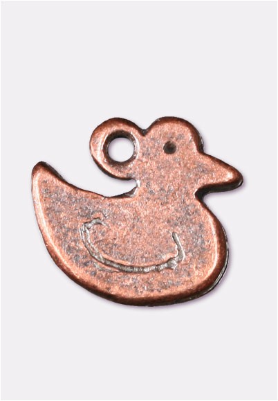 Charm Breloque Canard Sur Mousqueton En Métal Argenté - 28x16mm - V161 - Création Française