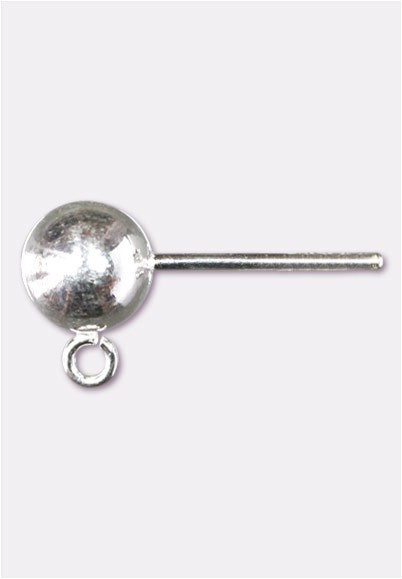 Boucles D’oreilles Boules En Verre – Clous En Argent 925, Couleurs Bleu Ciel Et Rouge Blanc