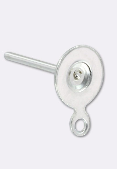 Lot De 40 Clous Argentés Pour Boucles D'oreilles - Plateau 6mm - Création Bijoux FIMO Perles