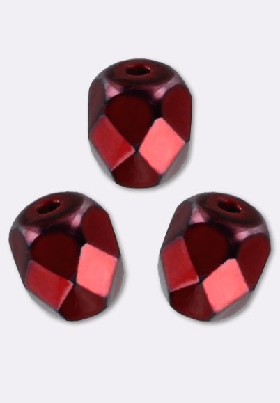 25 Perles Facettées De Bohême Padparadscha 6 Mm - Précisa, Fabriqué En France - Pour Création Bijoux
