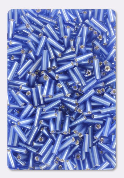 Tube De Perles De Rocaille Métallisées Bleu Antique Irisé - Fabrication Française