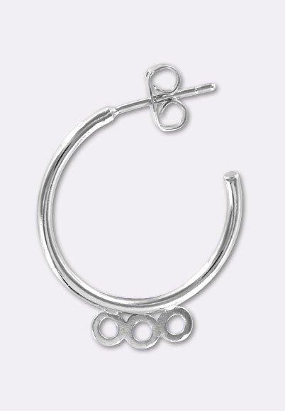 Créoles Tressées en Argent 925, Diamètre 15 mm - Vandona