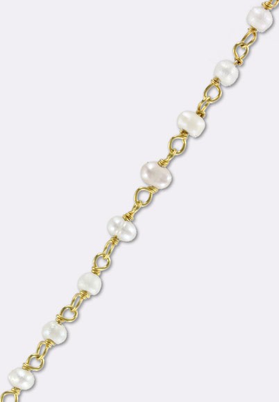 Chaîne Collier Baroque En Perles D'eau Douce, Superbe Chapelet Bijou Fantaisie