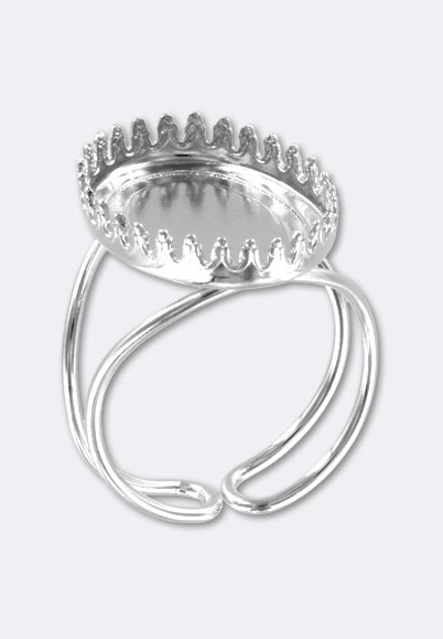 Bague r glable sertir 18x13 mm argent x1 Bagues Appr ts