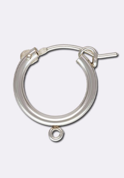 Boucle D'oreille Créole En Argent 925 - Fermoir à Levier, Occasion (une Seule)