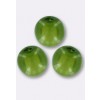 Lot De 5 Perles Facettes En Cristal De Bohême 12mm - Couleur Vert Olive (olivine) - Fabriqué En France