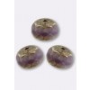 Lot De 25 Perles à Facettes En Verre De Bohême 6mm - Couleur Opaque Lilas/Or