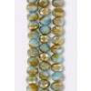 50 Perles Facettes Cristal De Bohême 6mm - Couleur Aquamarine Opaque
