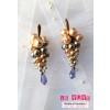 Boucles D'oreilles Grappe En Nacre Multicolore (fermoir Crochets)