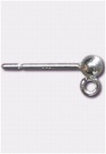 Argent 925 clou d'oreille boule 3 mm x50