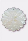 Pendentif marguerite en nacre 45 mm blanc x1