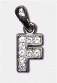 Breloque strass lettre f x1