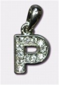 Breloque strass lettre p x1