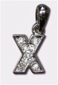 Breloque strass lettre x x1