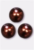 Ronde nacrée 10 mm chocolat x4