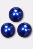 Ronde nacrée 10 mm bleu x4