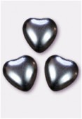 Coeur nacré 12x11 mm hématite x4