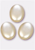 Palet ovale nacré 12x9 mm perle x4