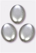 Palet ovale nacré 12x9 mm gris clair x4