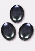 Palet ovale nacré 12x9 mm hématite x4