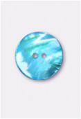Bouton en nacre 25 mm turquoise x2