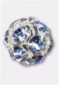 Boule strass 6 mm light sapphire / argent x1