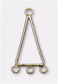 Composant pour boucle d’oreille triangle 33x18 mm or x2