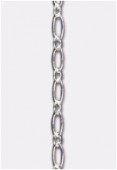 Chaîne à maillons mixtes 3 mm argent x50 cm