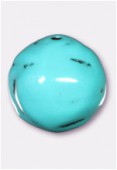 Boule irrégulière en résine 26 mm turquoise x1