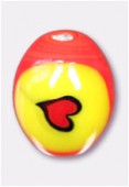 Perle en verre olive MUR2a rouge x2
