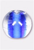 Perle en verre ronde VH22 bleu x6
