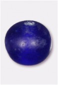Perle en verre ronde VH bleu foncé mat x24
