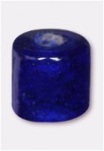 Perle en verre tube VTP1 bleu foncé x8