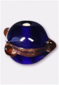 Perle en verre ronde VI 24 bleu foncé x2