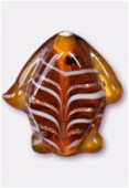 Perle en verre poisson VP34 marron x2