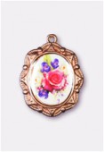 Médaille bouquet de fleurs cuivre 19x16 mm x1