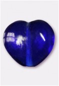 Perle en verre coeur VP31 bleu foncé x4