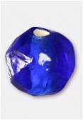 Perle en verre ronde VH32 bleu foncé x12