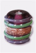 Perle en verre tube VTM23 améthyste x4