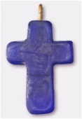 Perle en verre pendentif VP27 bleu foncé mat x1