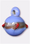 Perle en verre pendentif VI31 bleu x1