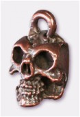 Breloque en métal tête de mort 8x13 mm cuivre x1