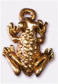 Breloque en métal grenouille 12x16 mm or x2